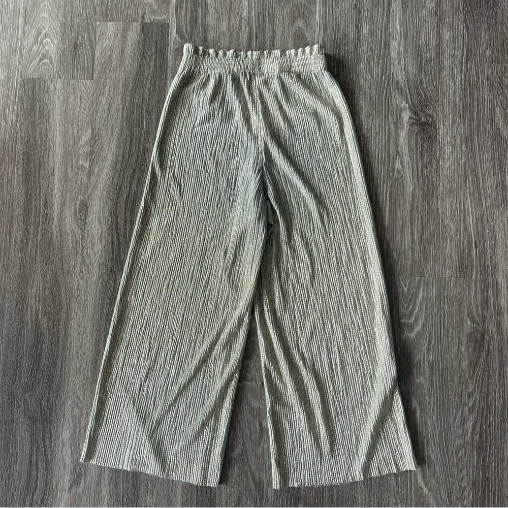 Alice + Olivia Elba Paper Bag Pant | Silver Metallic Size 0/2 - Picture 6 of 6